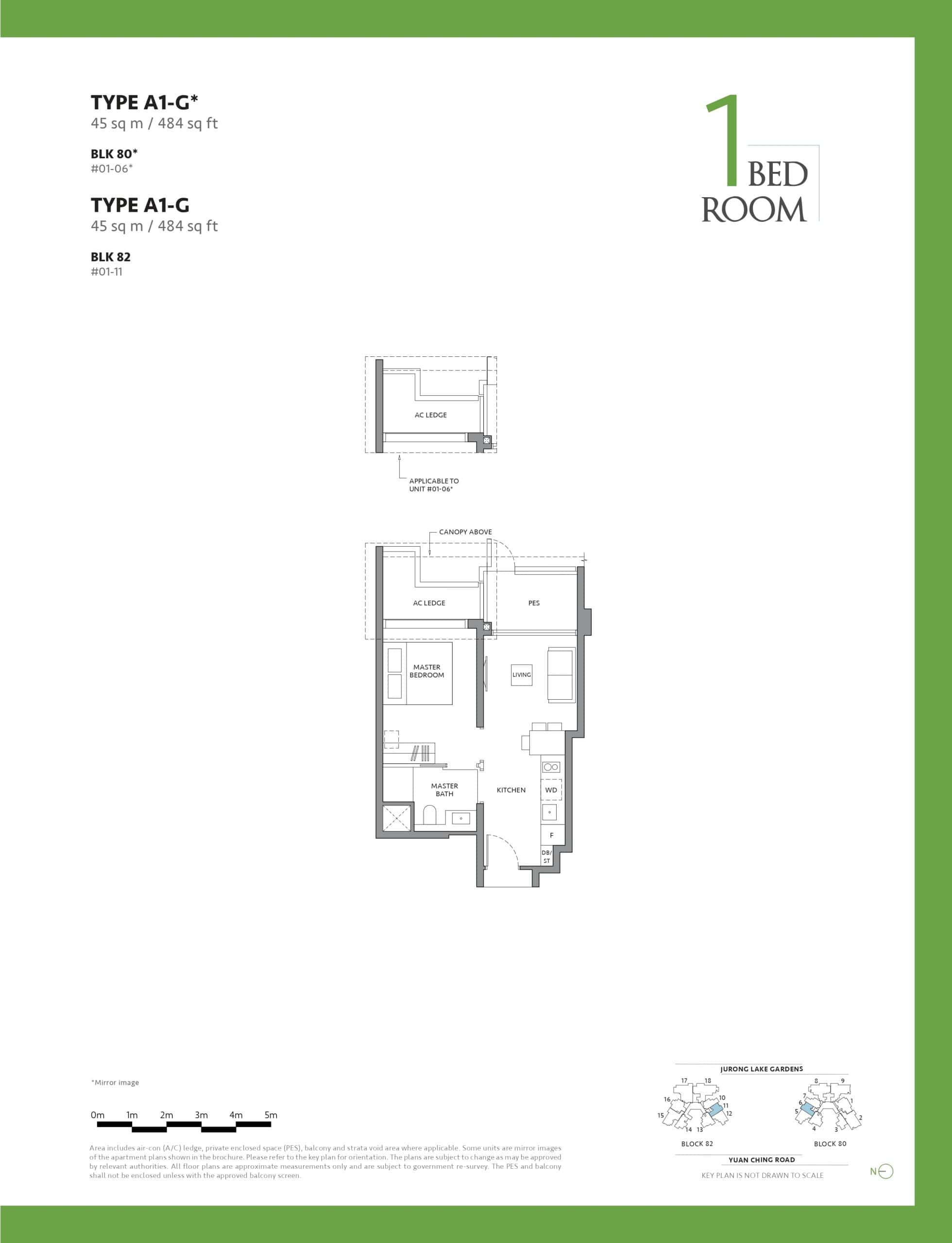 The Lake garden Residences Floor Plan - 1 Bedroom 