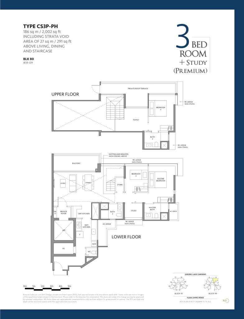 The Lake garden Residences Floor Plan - 3 Bedroom Plus Study