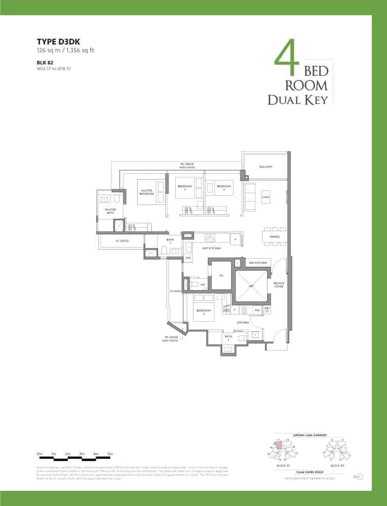 The Lake garden Residences Floor Plan - 4 Bedroom Dual Key