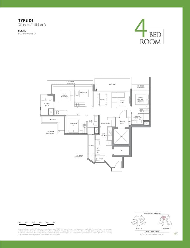The Lake garden Residences Floor Plan - 4 Bedroom