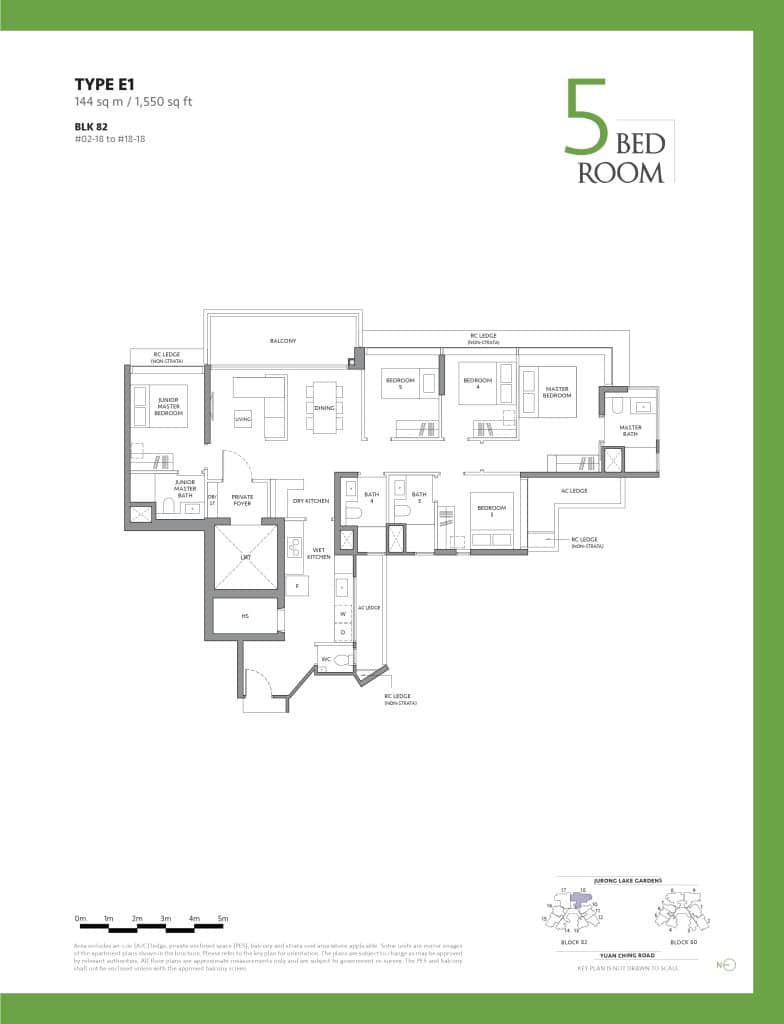 The Lake garden Residences Floor Plan - 5 Bedroom